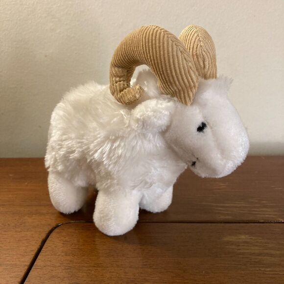 Vintage 80s Dakin Bighorn Sheep White Plush Stuffed Animal (1985) EUC - Picture 1 of 2